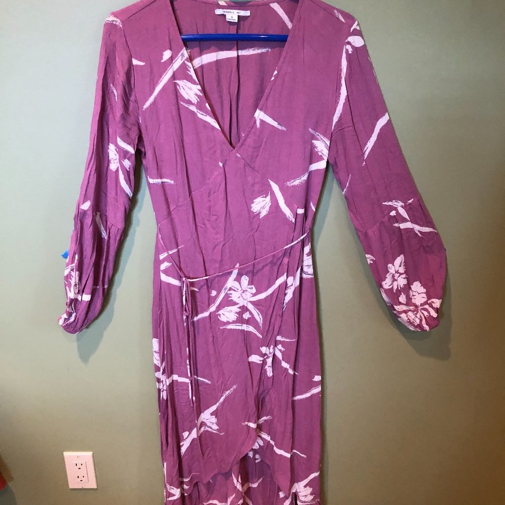 O'Neil wrap purple dress